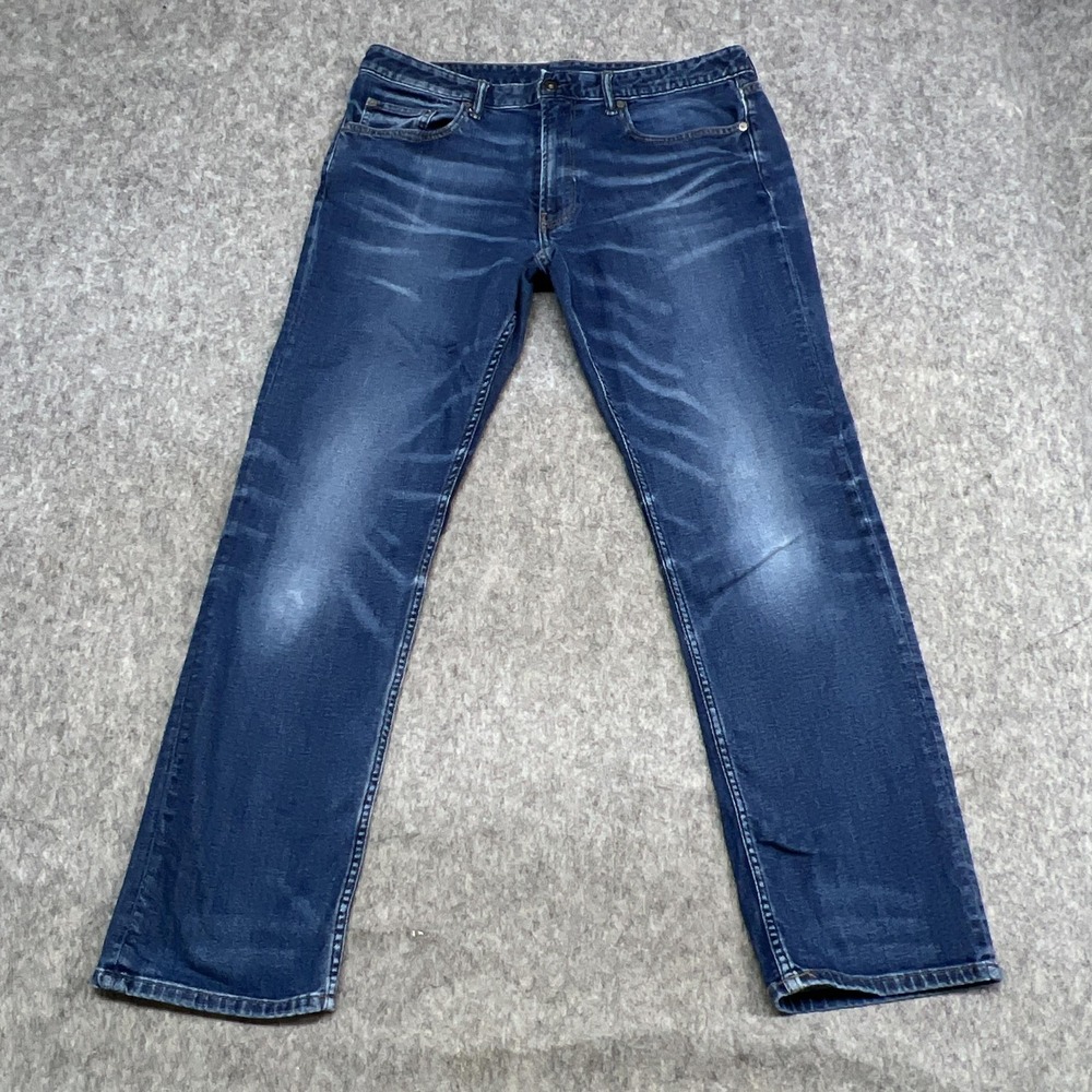 Bonobos Jeans Mens 35x32 Blue Medium Wash Straight Stretch Denim Pants Fit35x31